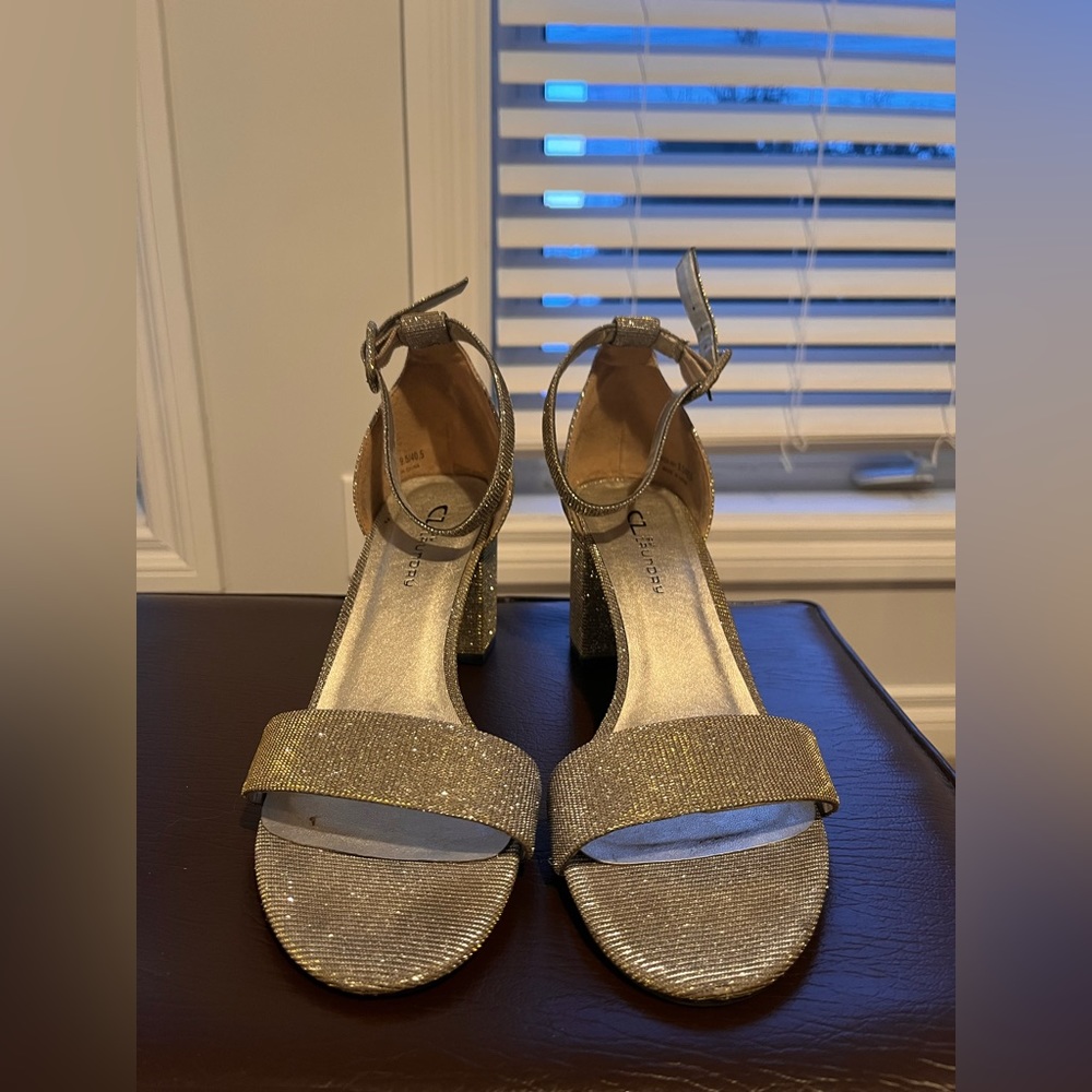 CL by Laundry gold shimmer heels